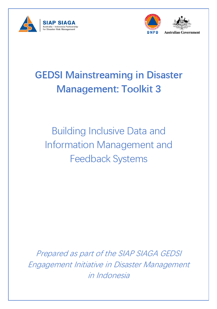 GEDSI Mainstreaming in Disaster Management: Toolkit 03